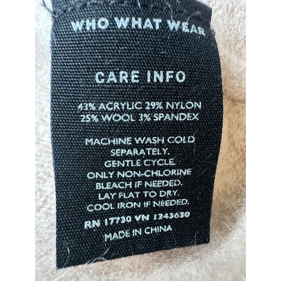 Who What Wear Wool Blend Light Pink Embellished Pearls Jeweled Sweater MEDIUM - Picture 9 of 12